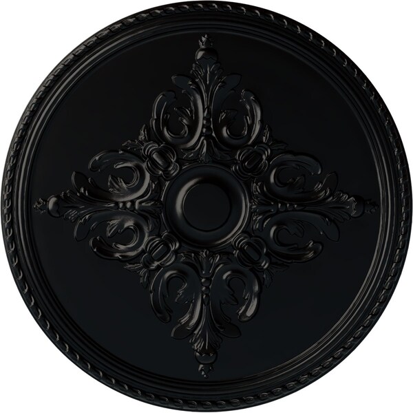 Ekena Millwork Milton Ceiling Medallion (Fits Canopies up to 7 7/8"), Hand-Painted Jet Black, 40 5/8"OD x 1 3/4"P CM40MIBLF - main